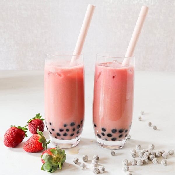 Make fresh strawberry bubble tea (boba) at home - Luvele AU