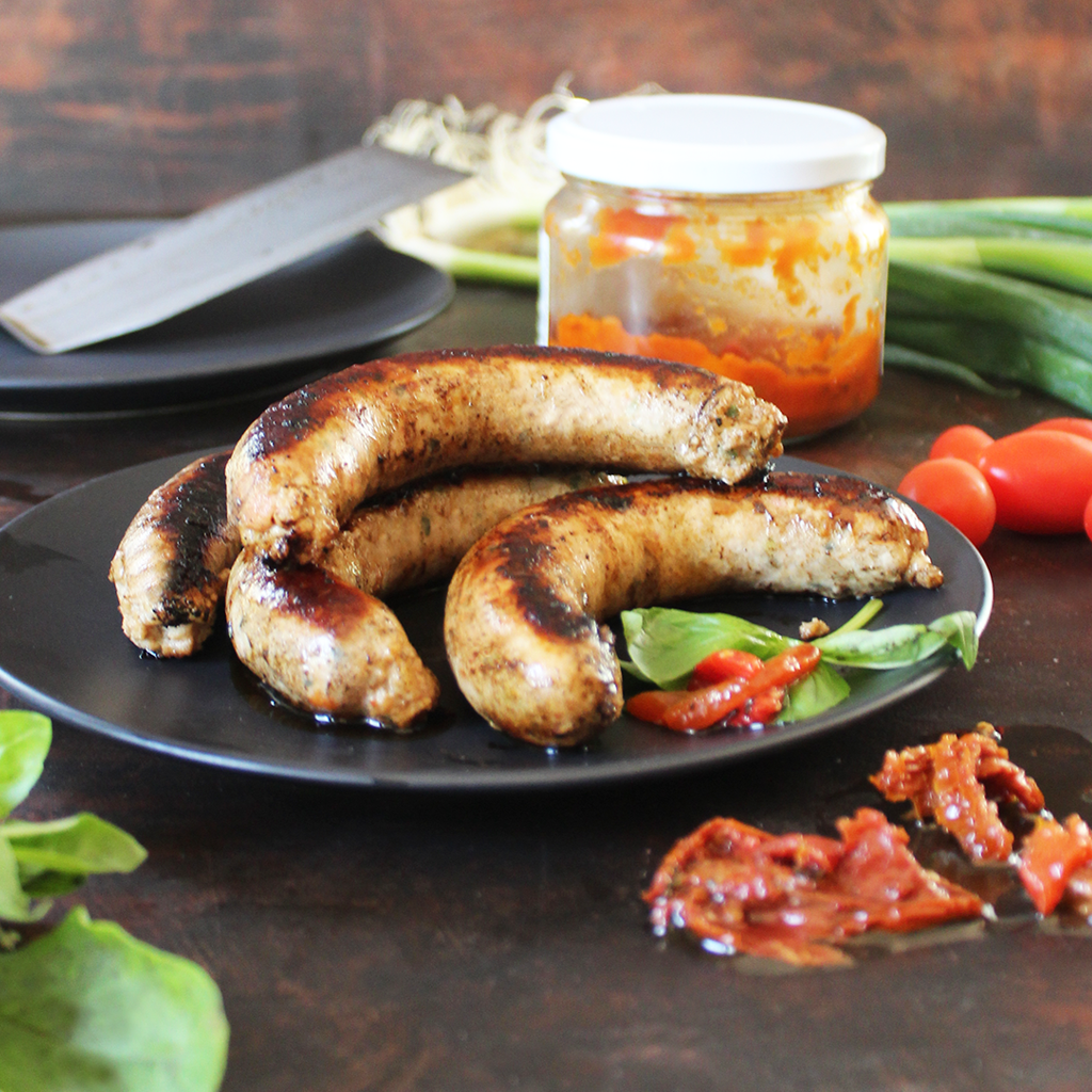 Sun dried tomato basil chicken sausages